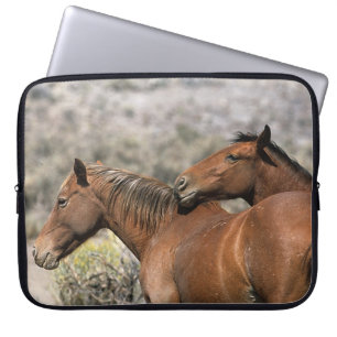 Wild Mustang Horses Touching Laptop Sleeve