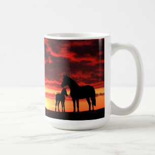 Wild Mustang Mare and Foal Coffee Mug