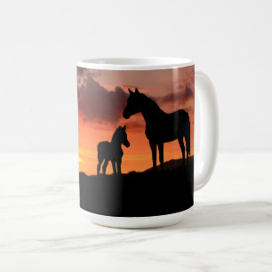 Wild Mustang Mare and Foal Coffee Mug