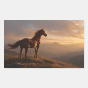 Wild Mustang Watching the Sunset Sticker