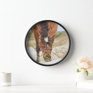 Wild Mustangs or Banker Horses Clock