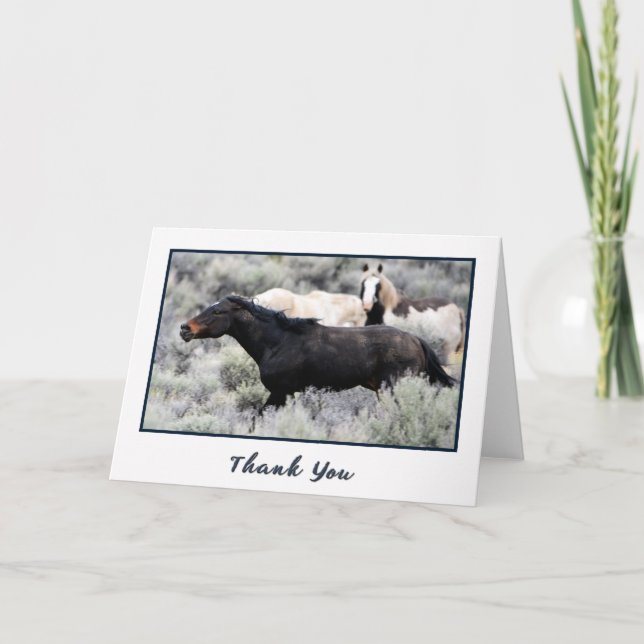 Wild Mustangs Photo Thank You Cards (Front)