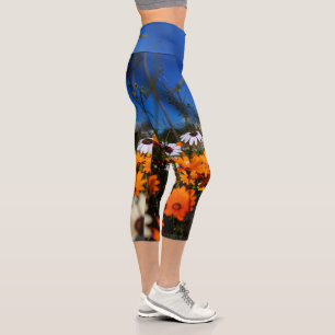 Wild Namaqualand flowers floral Capri Leggings