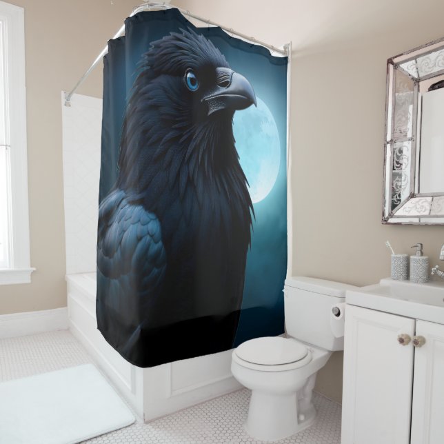 Wild Nature Birds Moon Crow-Raven (In Situ)