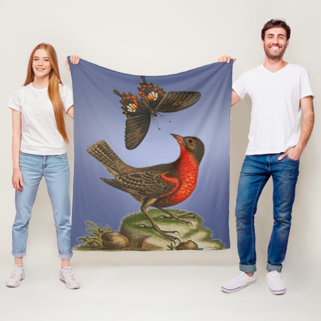 Wild Nature Butterfly and Bird  Fleece Blanket (In Situ)