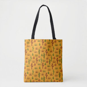 Wild Nature Cactus Bushes Pattern Tote Bag