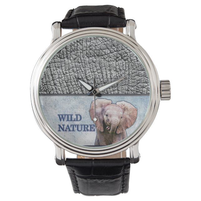 WILD NATURE - ELEPHANT design collection Watch (Front)
