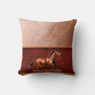 WILD NATURE - HORSE design collection Throw Pillow