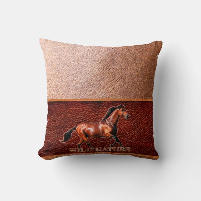 WILD NATURE - HORSE design collection Throw Pillow (Front)