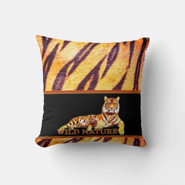 WILD NATURE - TIGER design collection Throw Pillow (Front)