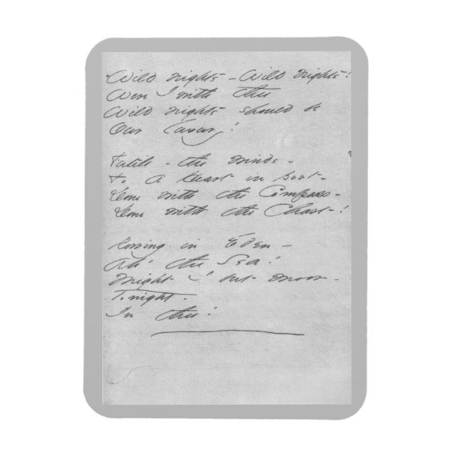 Wild nights, wild nights Manuscript Magnet (Vertical)
