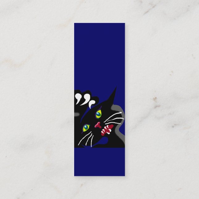 Wild Ninja Cat Mini Business Card (Back)