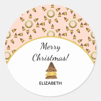 Wild Noel Pattern Classic Round Sticker