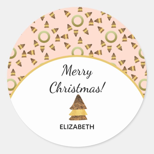 Wild Noel Pattern Classic Round Sticker (Front)