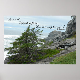 Wild Ocean Sea Shakespeare Do wrong to none Poster