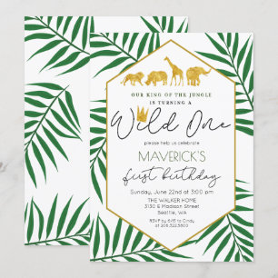 Wild One 1er anniversaire Jungle Safari Invitation