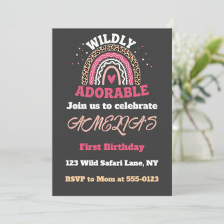 Wild One 1st Birthday Invitation