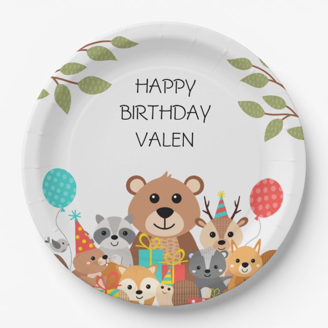 Wild One 1st Birthday  Paper Plate (Front)