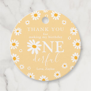 Wild One 1st Birthday Party Boho Retro Daisy Favou Favour Tags