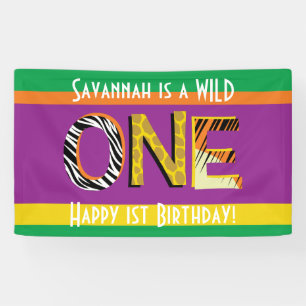 Wild One 1st Birthday Party Safari Banner