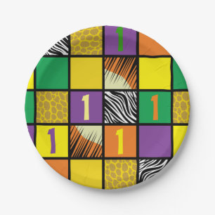 Wild One 1st Birthday Party Safari Kids Paper Plate