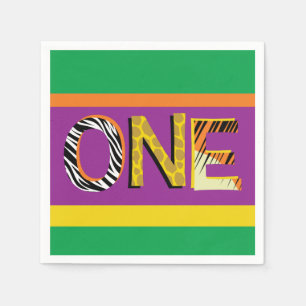 Wild One 1st Birthday Party Safari Napkin
