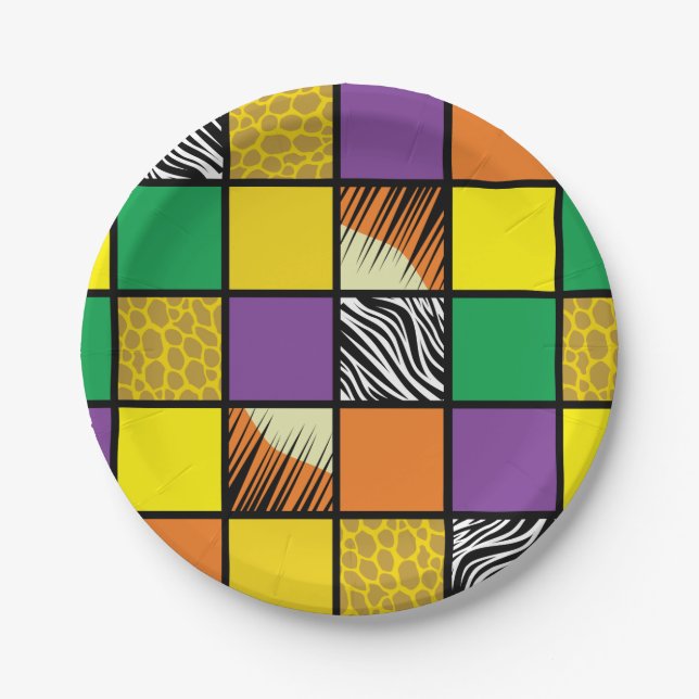 Wild One 1st Birthday Party Safari Paper Plate (Front)