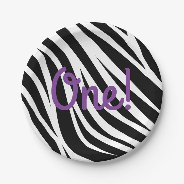 Wild One 1st Birthday Party Safari Paper Plate (Front)