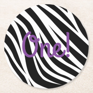 Wild One 1st Birthday Party Safari Round Paper Coaster