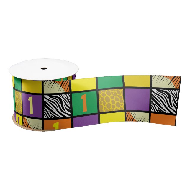 Wild One 1st Birthday Party Safari Satin Ribbon (Spool)