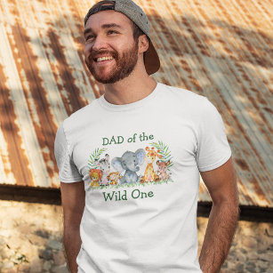 Wild One 1st Birthday Safari Animals Dad T-Shirt