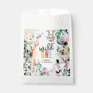 Wild One 1st Birthday Safari Animals Favour Bag