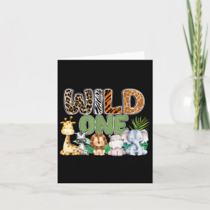 Wild One 1st Birthday Safari Family Matching Card