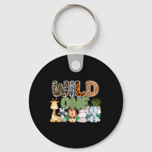 Wild One 1st Birthday Safari Family Matching Keychain