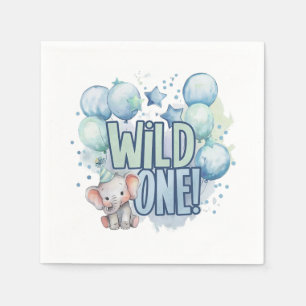 Wild One 1st Birthday Watercolor Napkin