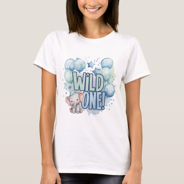 Wild One 1st Birthday Watercolor T-Shirt (Front)