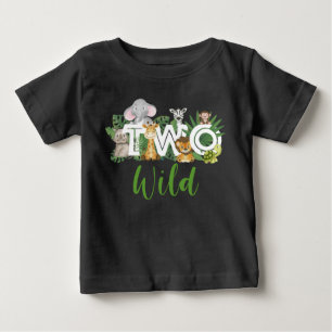 Wild One 2nd Birthday safari Party Toddler Baby T-Shirt
