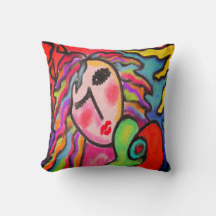 Wild One Abstract Painting Throw Pillow