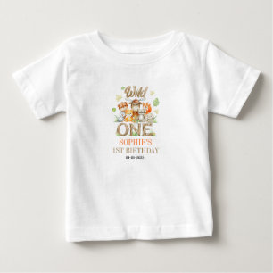 Wild One Animal 1st Birthday Party Safari Jungle Baby T-Shirt