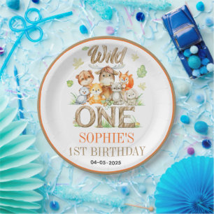 Wild One Animal 1st Birthday Party   Safari Jungle Paper Plate