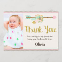 Wild One Arrow Tribal 1er Carte de remerciements d