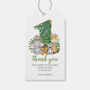Wild One Baby 1st Birthday Jungle Safari Gift Tags