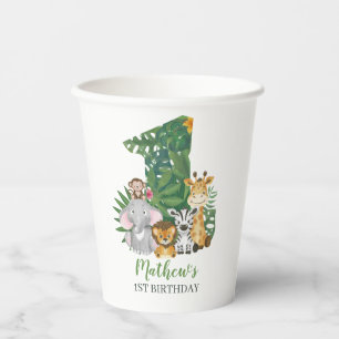 Wild One Baby 1st Birthday Jungle Safari Paper Cups
