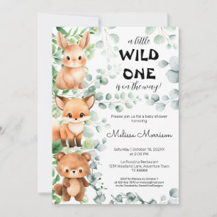 Wild One Baby Animals Baby Shower Invitation