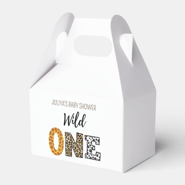  Wild one baby boy shower  Favor Box (Front Side)