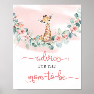 Wild One Baby Giraffe Advice for the mom-to-be Poster