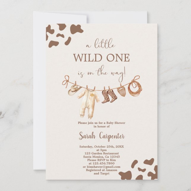 Wild One Baby Shower Boy Invitation (Front)