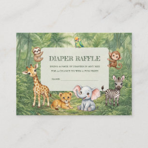 Wild One Baby Shower Diaper Raffle Enclosure Card