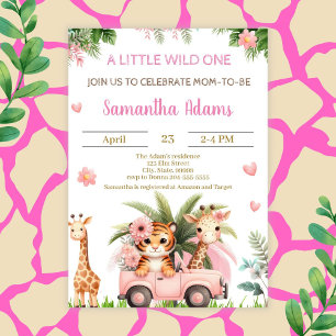 Wild One Baby Shower for Girl Invitation