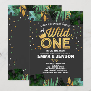 Wild One Baby Shower Invitation Adventure Shower